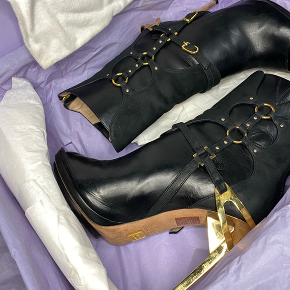 Herve Leger Peep Toe Gladiator Stiletto Boots - Picture 5 of 14